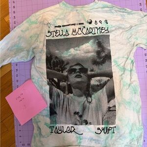 Stella McCartney Green Tie-Dye Graphic Tee